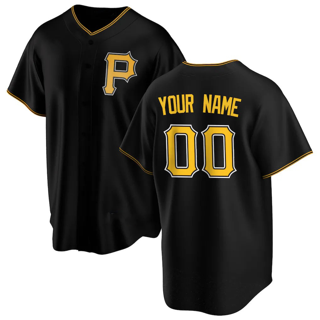 Custom Pittsburgh Pirates Black HOLBERT Alternate Replica Jersey