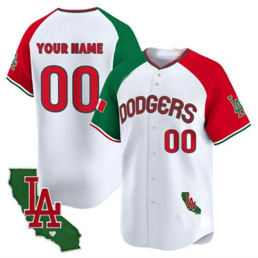 Custom Los Angeles Dodgers Mexico California Patch Vapor Premier Limited Jersey V3 ¨C White 2 HOLBERT