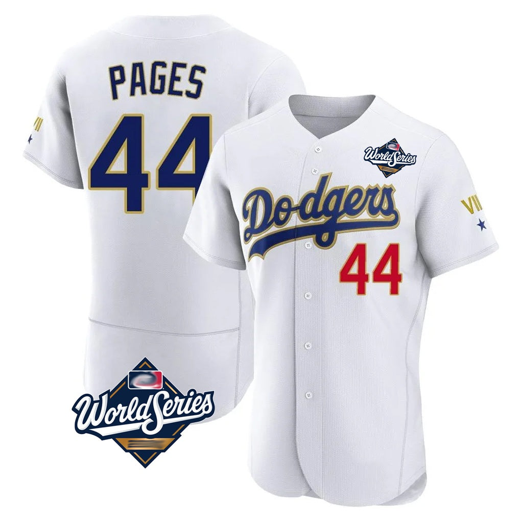 Los Angeles Dodgers #44 Andy Pages Player Gold White HOLBERT World Series 2026 Collection Stadium Limited Elite Stitched Jerseys