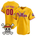 Custom Philadelphia Phillies x One Piece Gold HOLBERT Vapor Premier Limited Jersey - Stitched