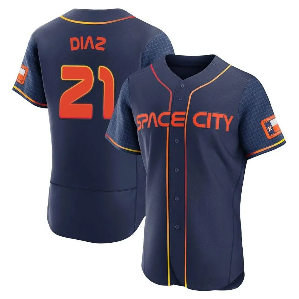 Houston Astros #21 Yainer Diaz Player Navy HOLBERT City Connect Limited Elite Home Stitched Jerseys