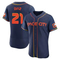Houston Astros #21 Yainer Diaz Player Navy HOLBERT City Connect Limited Elite Home Stitched Jerseys