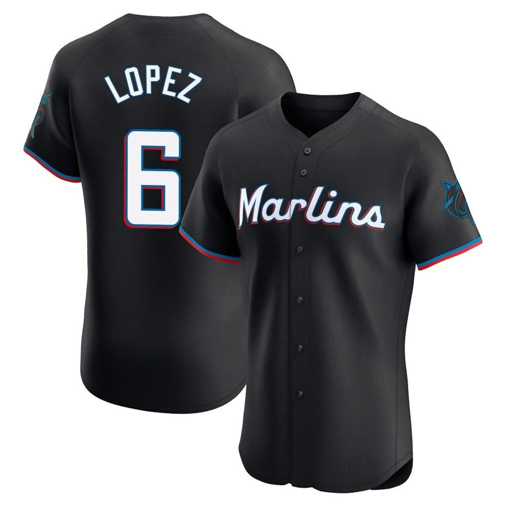 Miami Marlins #6 Otto Lopez Player Black HOLBERT Vapor Home Limited Elite Stitched Jerseys
