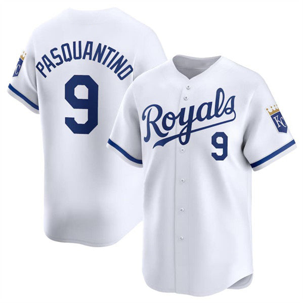 Kansas City Royals #9 Vinnie Pasquantino White HOLBERT 2024 Home Limited Stitched Jersey