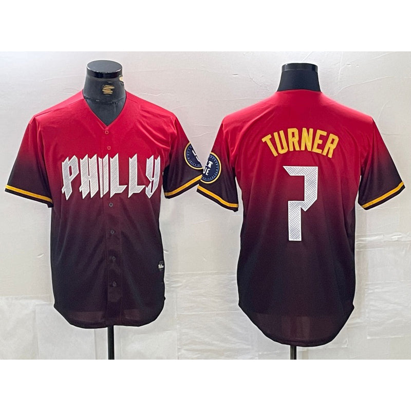 Philadelphia Phillies #7 Trea Turner Red HOLBERT 2024 City Cool Base Jersey