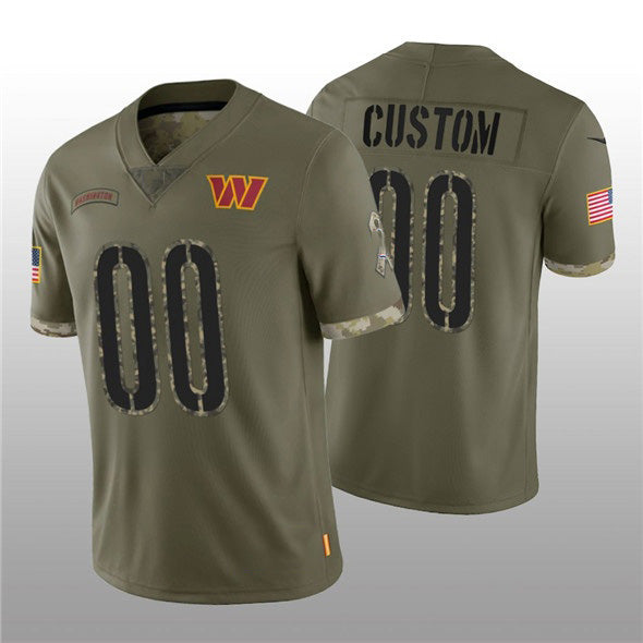 Custom W.Commanders ACTIVE PLAYER 2022 Olive HOLBERT Salute To Service Limited Stitched Jersey