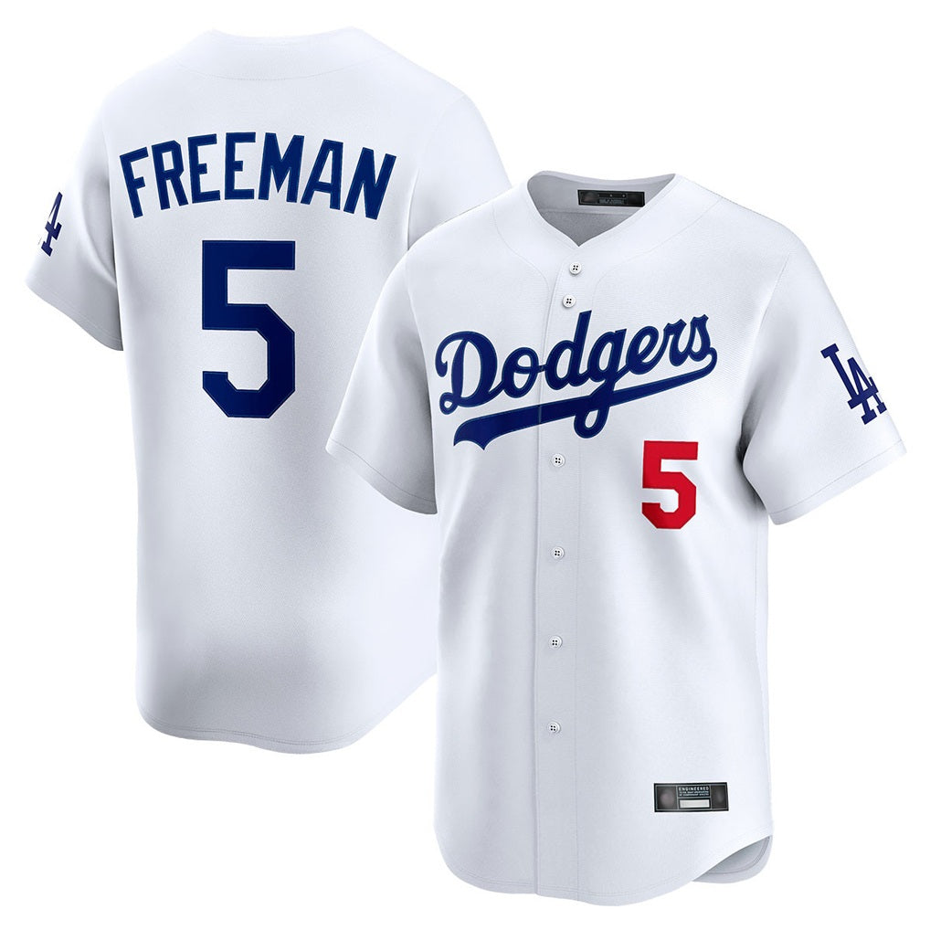 Los Angeles Dodgers #5 Freddie Freeman Player White HOLBERT Limited Home Stitched Jerseys