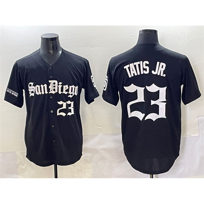 San Diego Padres #23 Fernando Tatis Jr. Black HOLBERT Gothic Edition Vapor Limited Stitched Jersey