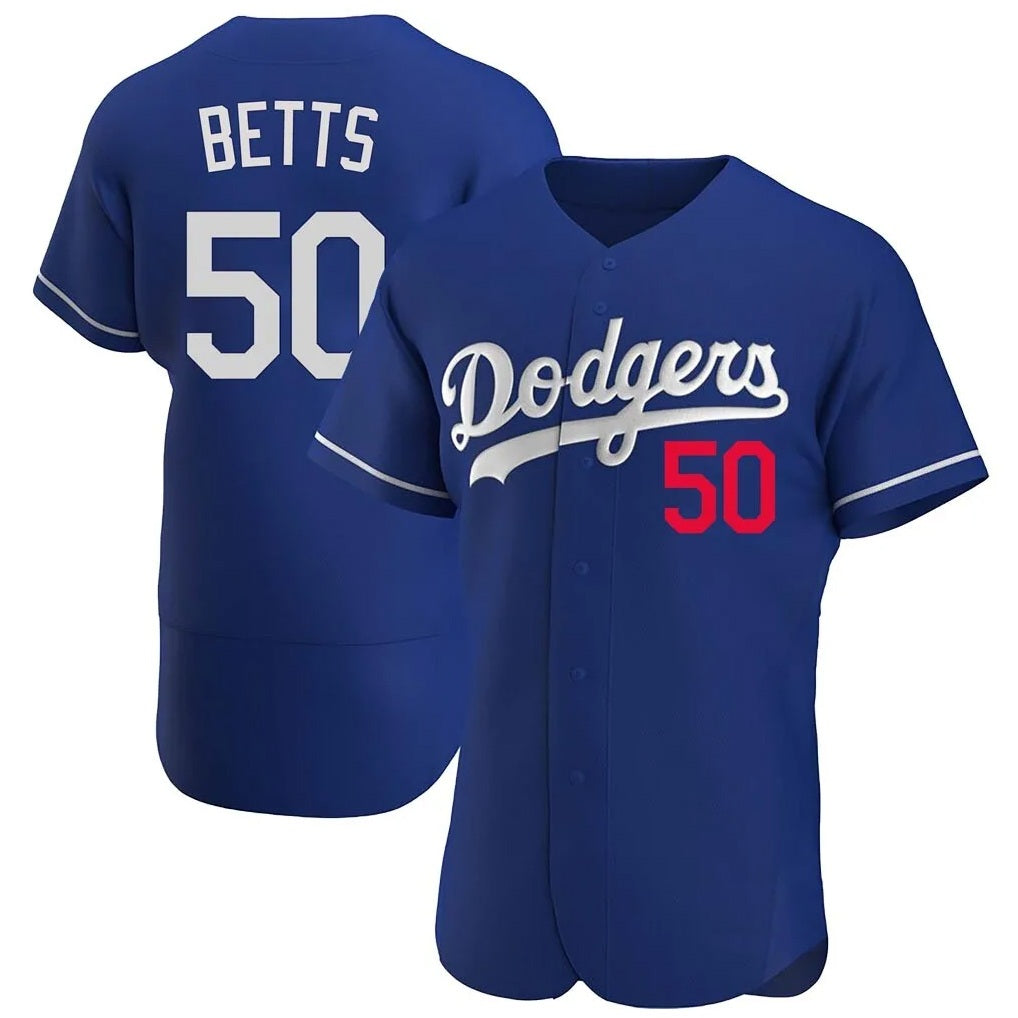 Los Angeles Dodgers #50 Mookie Betts Player Royal HOLBERT Limited Elite Home Stitched Jerseys