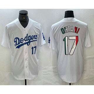 Los Angeles Dodgers #17 Shohei Ohtani Number Mexico White HOLBERT Cool Base Stitched Jerseys
