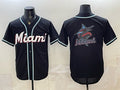 Miami Marlins Team Big Logo 2026 Fashion Replica Black HOLBERT Out Stitched Jersey