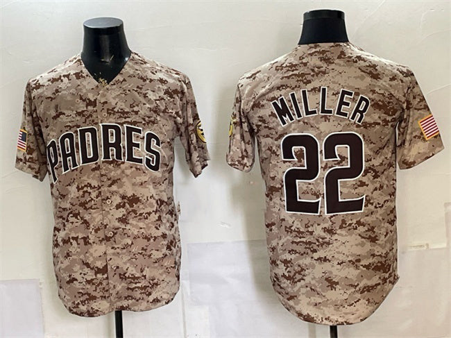 San Diego Padres #22 Mason Miller Tan HOLBERT Camo Cool Base Stitched Jersey