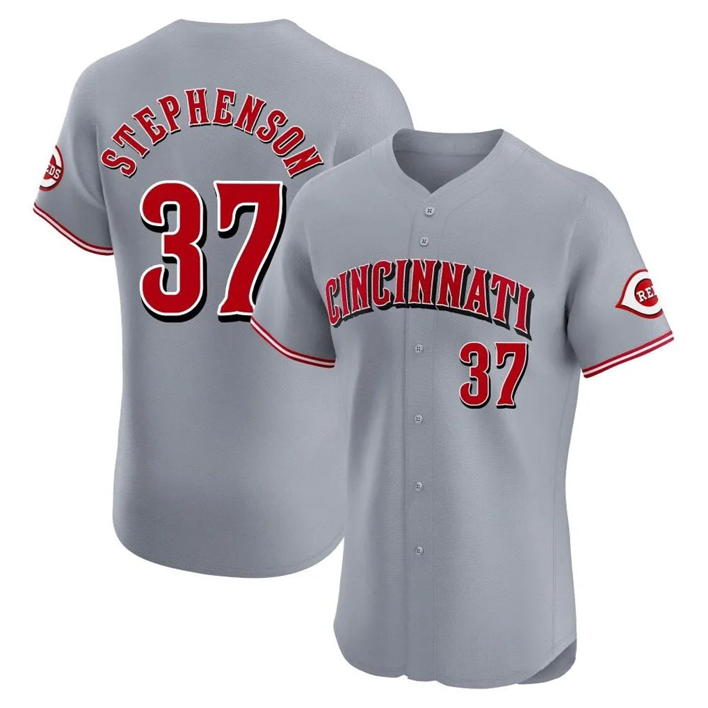 Cincinnati Reds #37 Tyler Stephenson Player Gray HOLBERT Limited Elite Home Stitched Jerseys