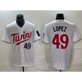 Minnesota Twins #49 Pablo Lopez Number White HOLBERT Stitched Cool Base Jersey