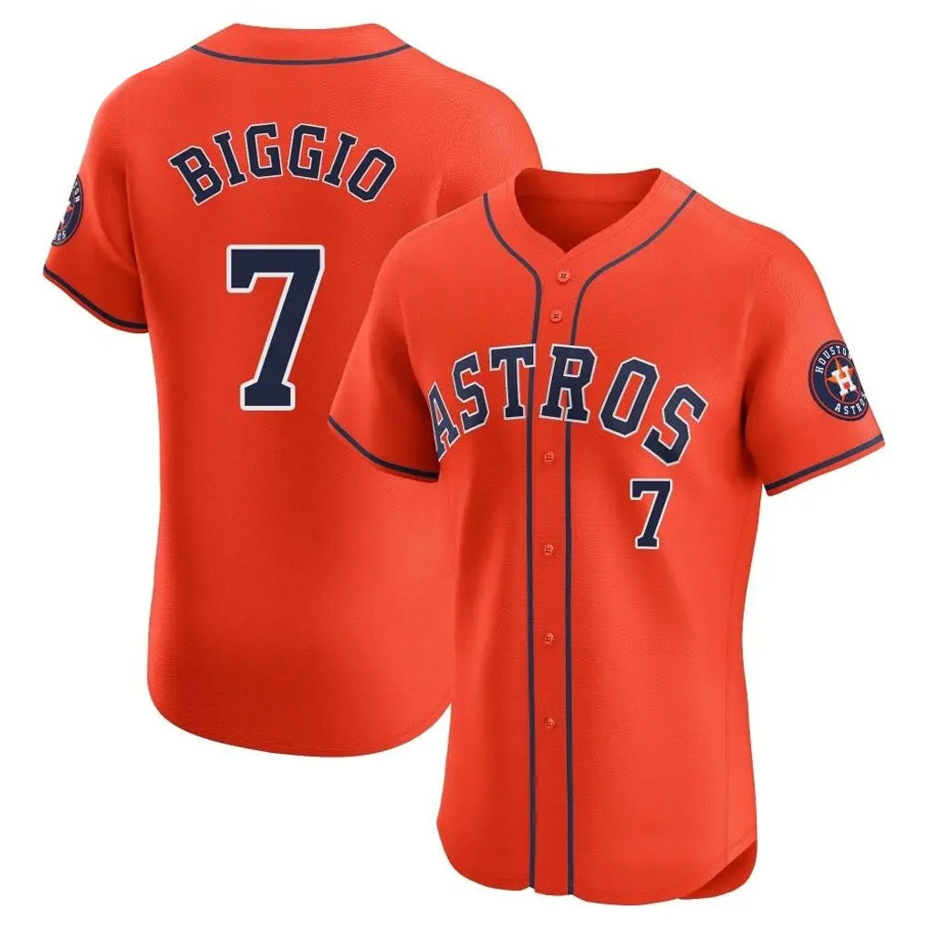 Houston Astros #7 Craig Biggio Player Orange HOLBERT Home Limited Elite Stitched Jerseys
