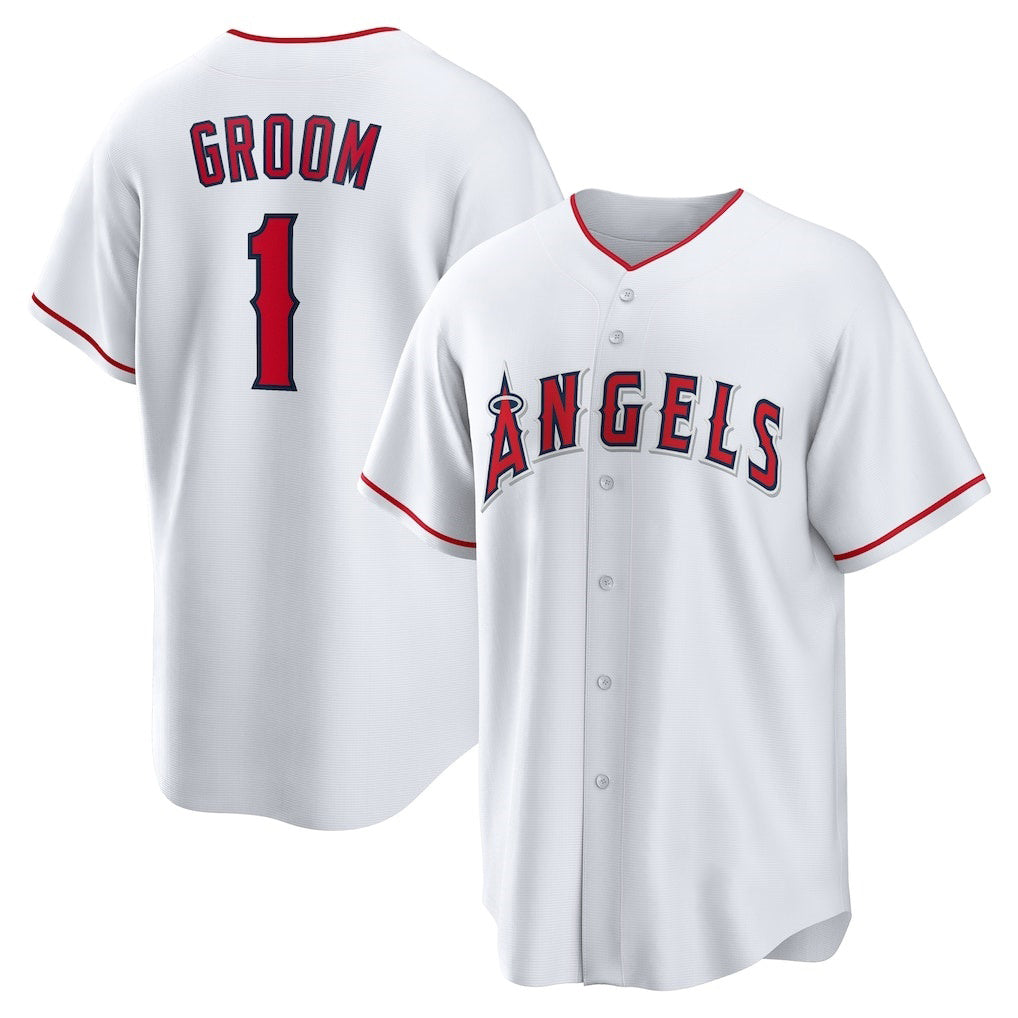 Los Angeles Angels #1 Groom White HOLBERT Home Replica Jersey