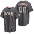 Custom Washington Nationals Active Player 2022 Grey HOLBERT City Connect Cherry Blossom Cool Base Stitched Jersey