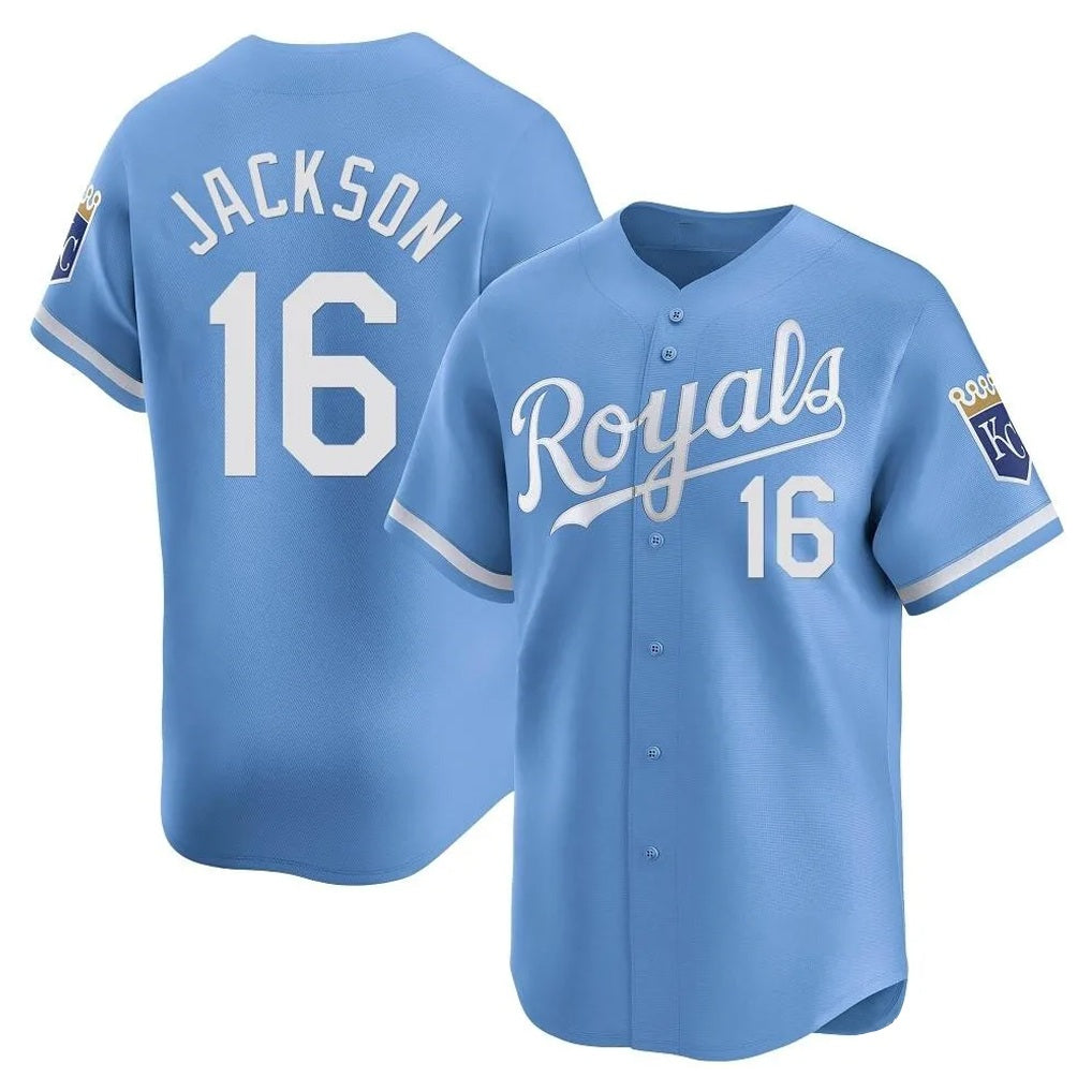 Kansas City Royals #16 Bo Jackson Player Light Blue HOLBERT Alt Limited Home Stitched Jerseys
