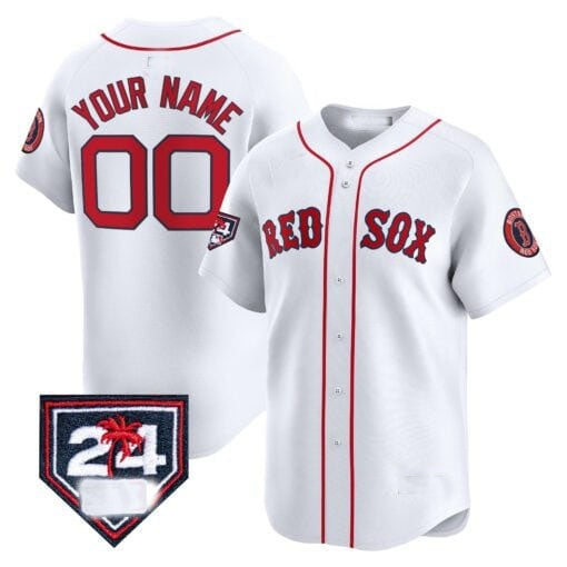 Custom Boston Red Sox 2024 Spring Training Patch Vapor Premier Limited Jersey ¨C White HOLBERT