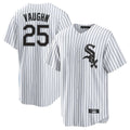 Chicago White Sox #25 Andrew Vaughn Player White HOLBERT Stripe Home Game Stitched Jerseys