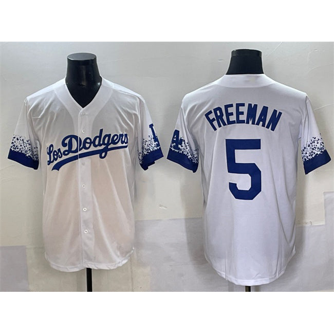 Los Angeles Dodgers #5 Freddie Freeman White HOLBERT City Connect Cool Base Stitched Jersey