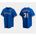 Texas Rangers #31 Max Scherzer Royal HOLBERT 2023 World Series Stitched Jersey