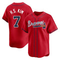 Atlanta Braves #7 Ha-Seong Kim Player Red HOLBERT Limited Home Game Stitched Jerseys