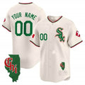 Custom Chicago White Sox Mexico Vapor Premier Limited Jersey ¨C Illinois Patch ¨C Cream HOLBERT
