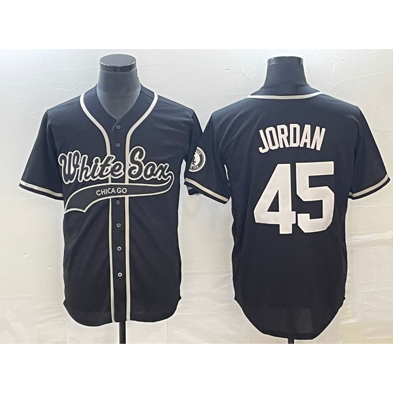Chicago White Sox #45 Michael Jordan Black HOLBERT Cool Base Stitched Jersey 2