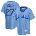 Chicago Cubs #27 Seiya Suzuki Player Blue HOLBERT T-shirt Cooperstown Collection Limited Stitched Jerseys