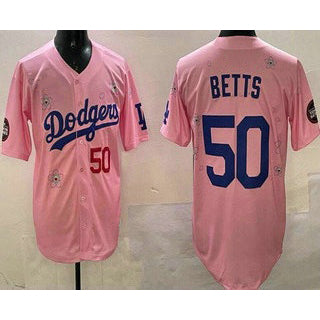 Los Angeles Dodgers #50 Mookie Betts Pink HOLBERT 2025 Tokyo Series Limited Jersey