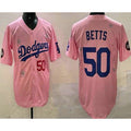 Los Angeles Dodgers #50 Mookie Betts Pink HOLBERT 2025 Tokyo Series Limited Jersey