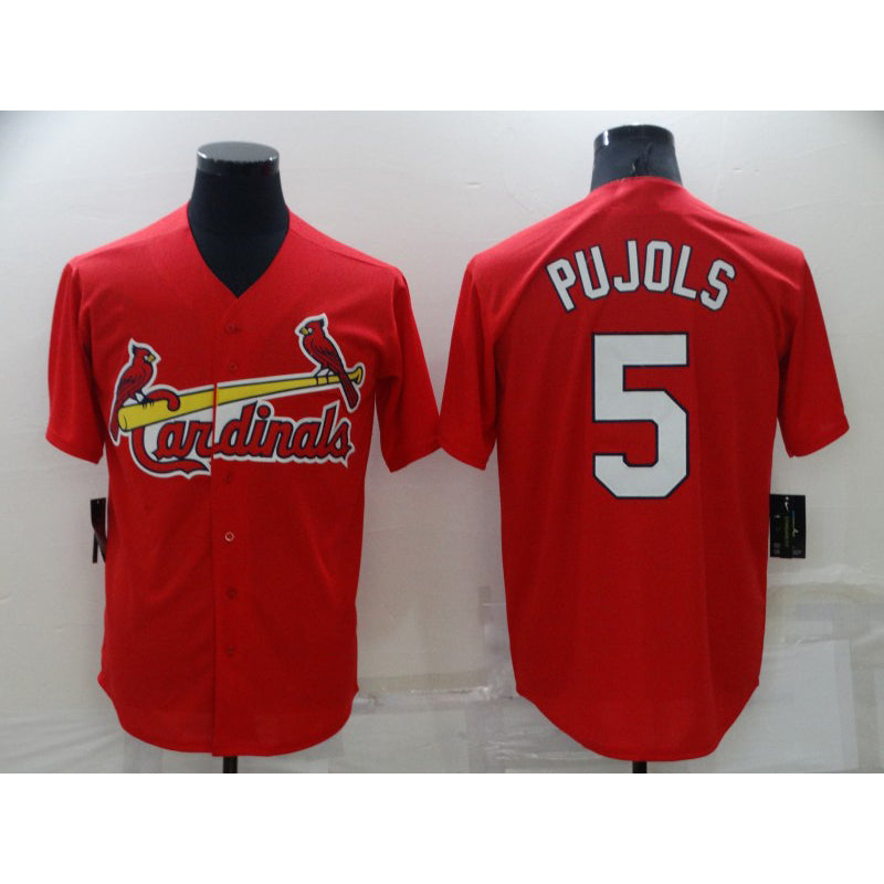 St. Louis Cardinals #5 Albert Pujols Red HOLBERT Stitched Cool Base Jersey