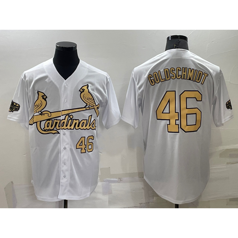 St. Louis Cardinals #46 Paul Goldschmidt Number White HOLBERT 2022 All Star Stitched Cool Base Jersey