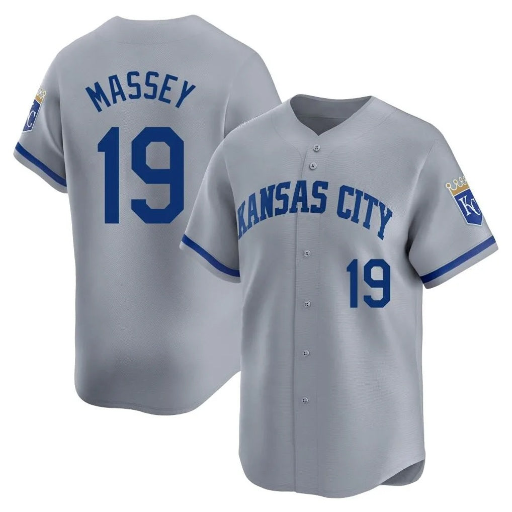 Kansas City Royals #19 Michael Massey Player Gray HOLBERT Limited Home Stitched Jerseys