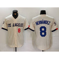 Los Angeles Dodgers #8 Kike Hernandez Number Cream HOLBERT 2024 City Connect Limited Stitched Jerseys