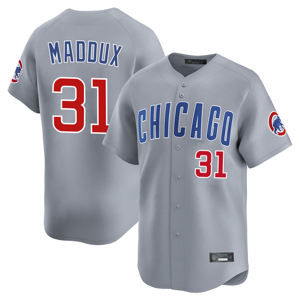 Chicago Cubs #31 Greg Maddux Player Gray HOLBERT Road Limited Home Stitched Jerseys