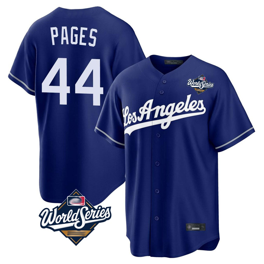 Los Angeles Dodgers #44 Andy Pages Player Royal HOLBERT World Series Game Stitched Jerseys