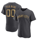Custom Kansas City Royals Active Player Charcoal HOLBERT 2022 All-Star Flex Base Stitched Jersey 2