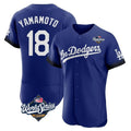 Los Angeles Dodgers #18 Yoshinobu Yamamoto Player Royal HOLBERT World Series City Connect Elite Home Stitched Jerseys