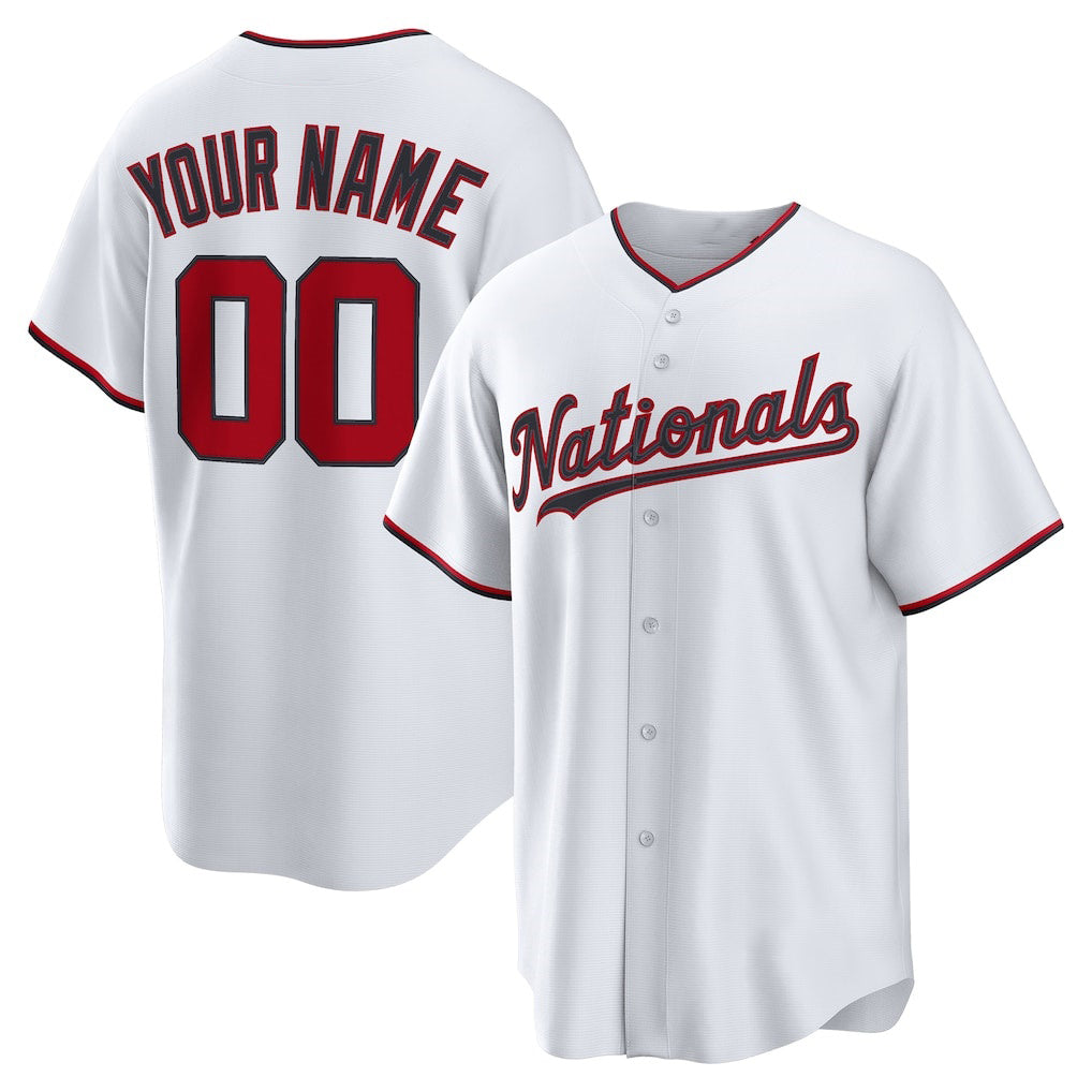 Custom Washington Nationals White HOLBERT Home Replica Jersey
