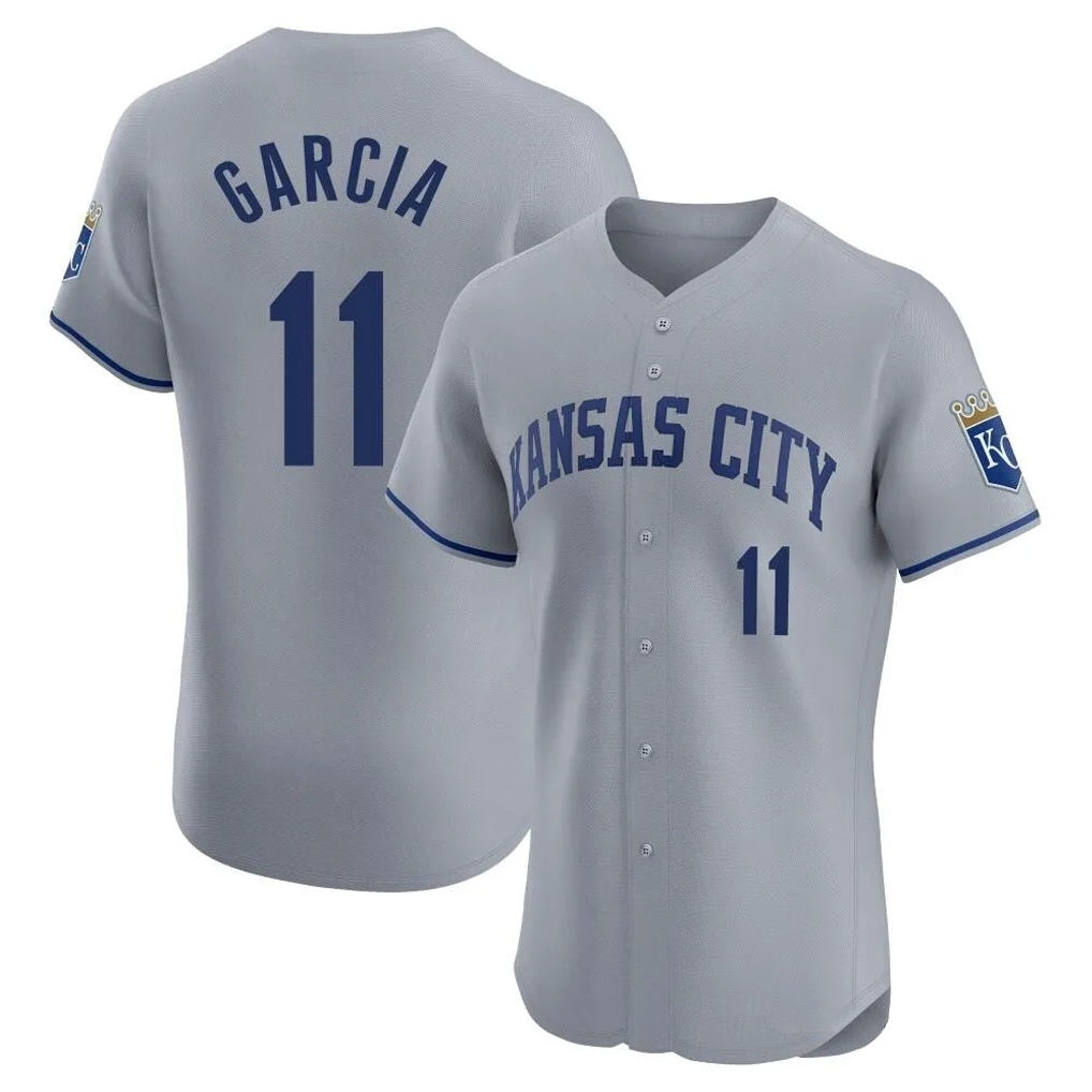 Kansas City Royals #11 Maikel Garcia Player Gray HOLBERT Limited Elite Home Stitched Jerseys