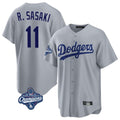 Los Angeles Dodgers #11 Roki Sasaki Player Gray HOLBERT World Series Meet Game Stitched Jerseys