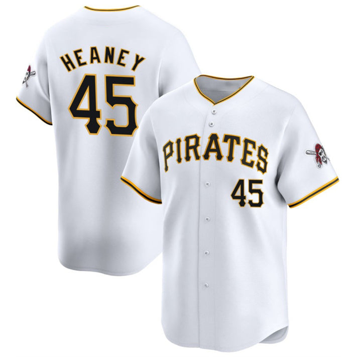 Pittsburgh Pirates #45 Andrew Heaney White HOLBERT 2025 Home Limited Stitched Jersey