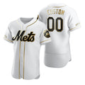 Custom New York Mets White HOLBERT Stitched Flex Base Golden Edition Jersey