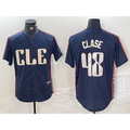 Cleveland Guardians #48 Emmanuel Clase Navy HOLBERT 2024 City Connect Limited Stitched Jersey