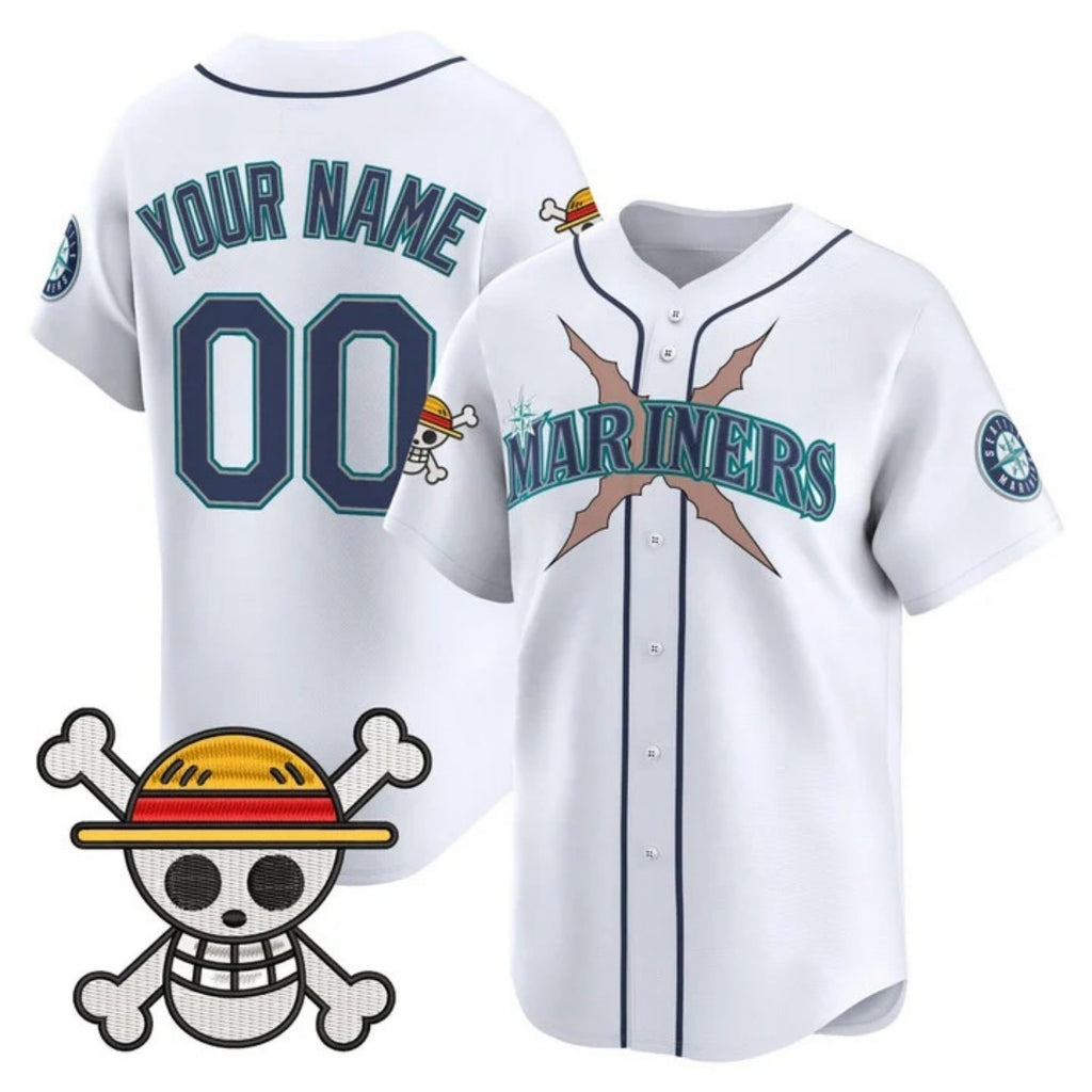 Custom Seattle Mariners x One Piece White HOLBERT Vapor Premier Limited Jersey - Stitched