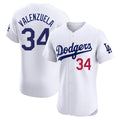 Los Angeles Dodgers #34 Fernando Valenzuela Player White HOLBERT Limited Elite Home Stitched Jerseys