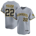 Milwaukee Brewers #22 Christian Yelich Player Gray HOLBERT Home Limited Stitched Jerseys
