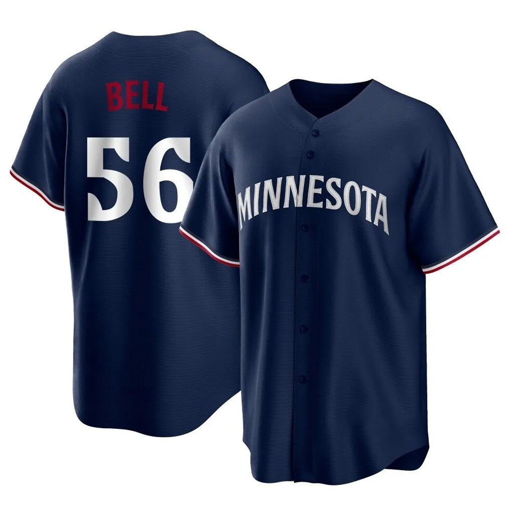 Minnesota Twins #56 Josh Bell Player Navy HOLBERTReplica Alternate Home Stitched Jerseys